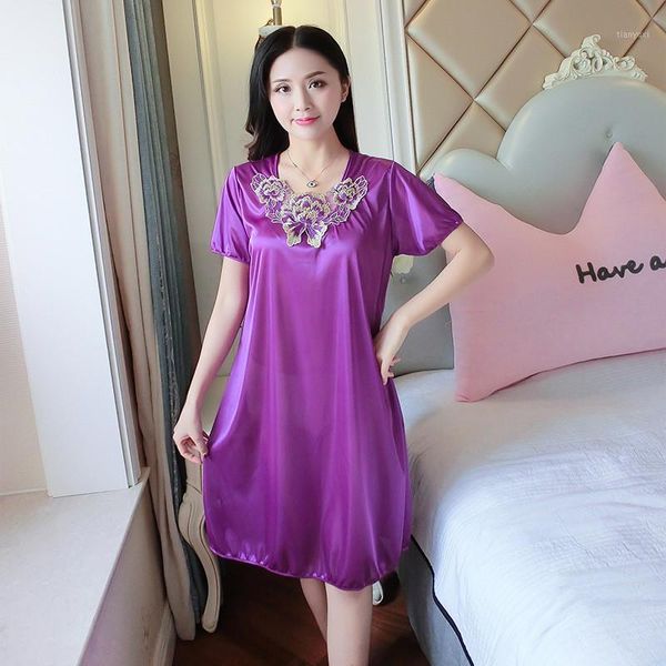 

women casual chemise 12 color nightie nightwear lingerie nightdress sleepwear dress plus size new silk nightgowns1, Black;red