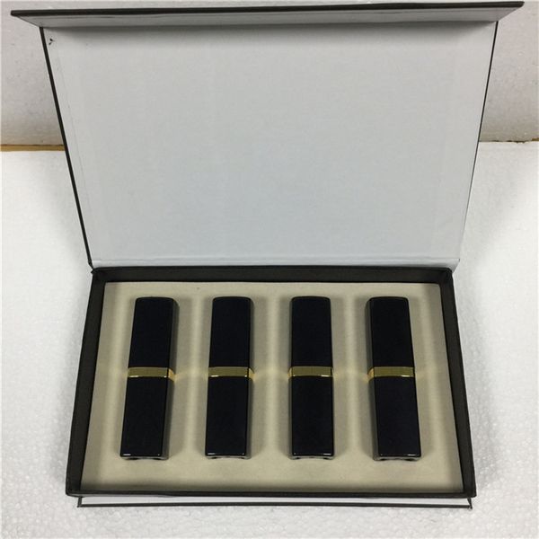 

famous 4 different colors black color tube matte lipstick 4pcs/set make up cosmetics