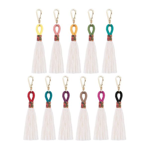 

1pc new style bohemia cotton thread tassel fringed diy jewelry bag decorative accessories key chain craft beads tassels pendant h bbybxj