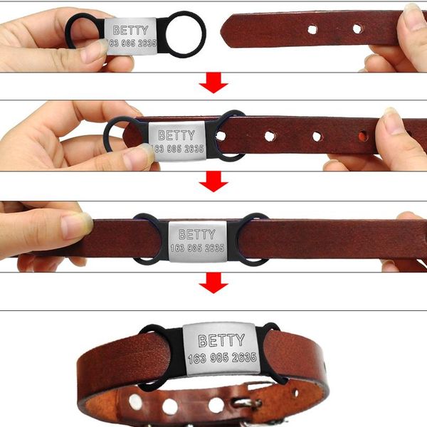 

stainless steel personalized dog cat id tag customized engraved pet nameplate tags with tensile rubber for pets coll bbyusn