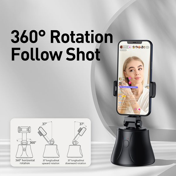 

smartphone gimbal stabilizer 360°rotation face tracking selfie stand bluetooth selfie stick for phone 12 tik tok follow youtube tiktok