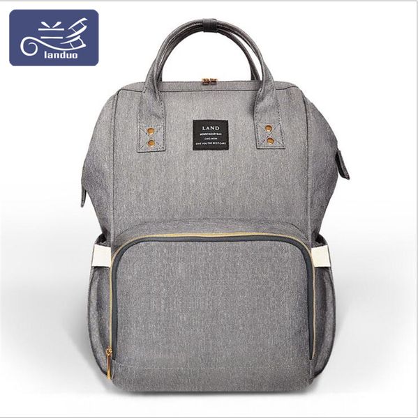 

authentic land mommy diaper bags mother large capacity travel nappy backpacks anti-loss zipper nursing bag for baby born mpb01 c1008