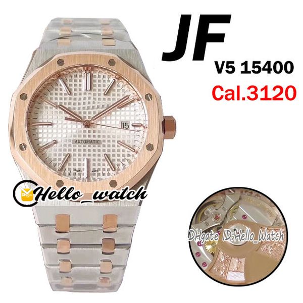 

jff super v5 15400 cal.3120 автоматические мужские часы серебряный серебряный циферблатка маркеры toon tone roes золотой стальной браслет ве, Slivery;brown