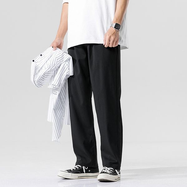 

chaowai 20 spring summer new korean half elastic waist casual pants loose sagging trousers men's ins solid casual pants fdijp, Blue