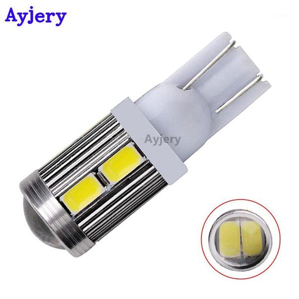 

emergency lights ayjery 200x 12v t10 5630 5730 10 smd 194 168 w5w led with lens light bulb parking side clearance white car styling1