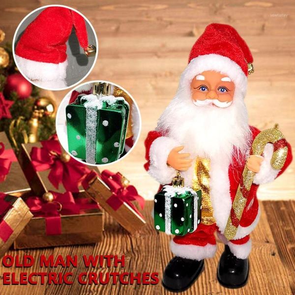 

christmas decorations electric crutch gift box santa music claus decoration adornos navide os 30n141