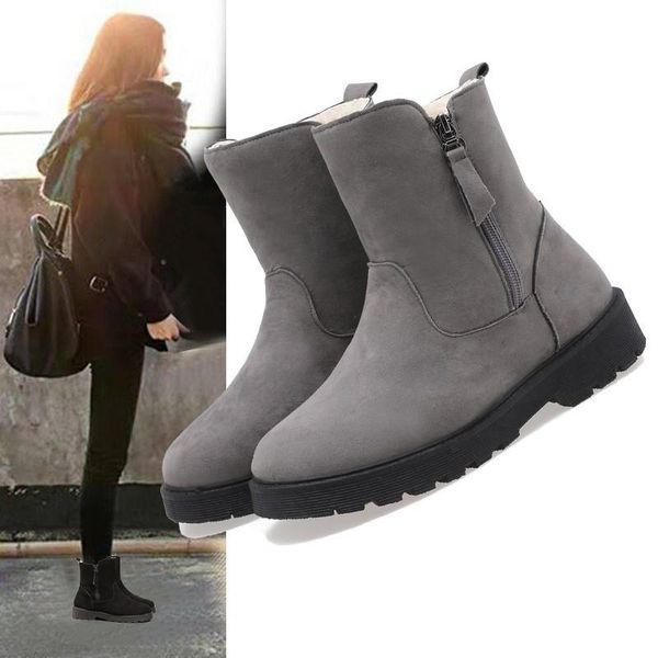 

2020 women winter snow boots warm comfortable women's shoes fur plush ankle boots non-slip winter footwear platform ladies, Black