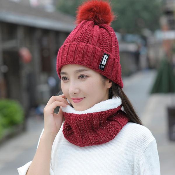 

20 winter women's hat caps knitted wool warm scarf thick windproof balaclava multi functional hat scarf set for women, Blue;gray