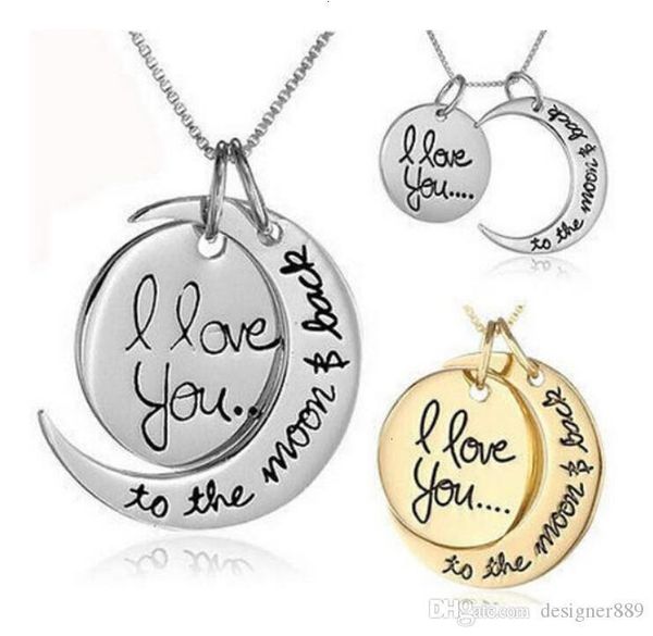 

moon i love and you to necklace the back for lover mom sister family pendant link chainzgmh