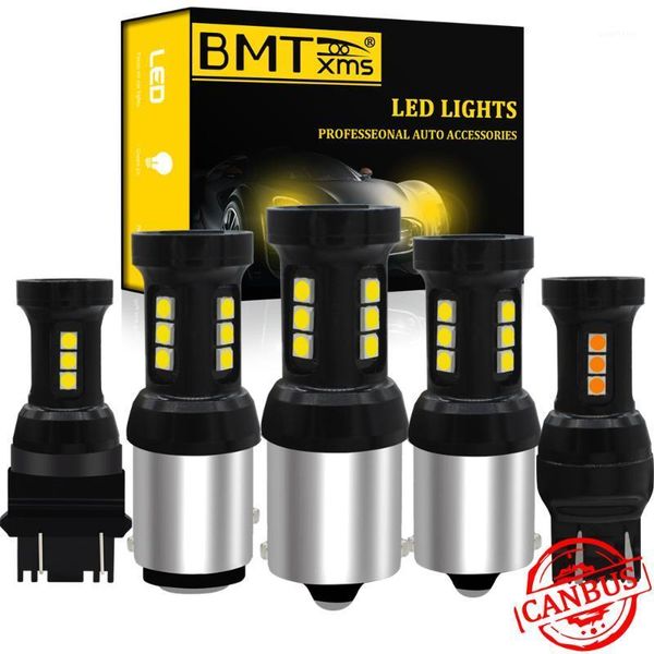 

bmt 2x vehicle led drl turn signal lights reverse backup brake tail light canbus p21w py21w w21w p27w ba15s bay15d t20 auto lamp1