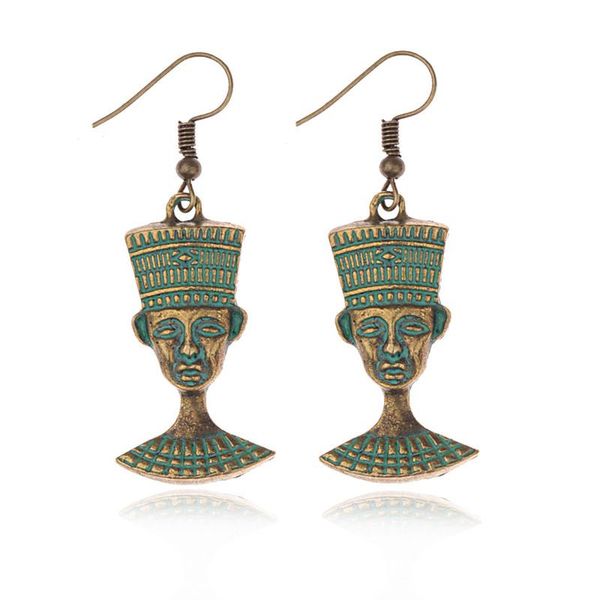 

dangle & chandelier douvei women's antique egyptian pharaoh drop earrings fashion jewelry tribe verdigris orecchini etnici ladies hqe84, Silver