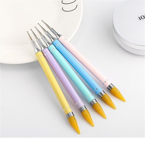

diamond embroidery double head point drill pen dot painting point pen nail art rhinestone picker wax pencil crystal han qylsrh, Silver