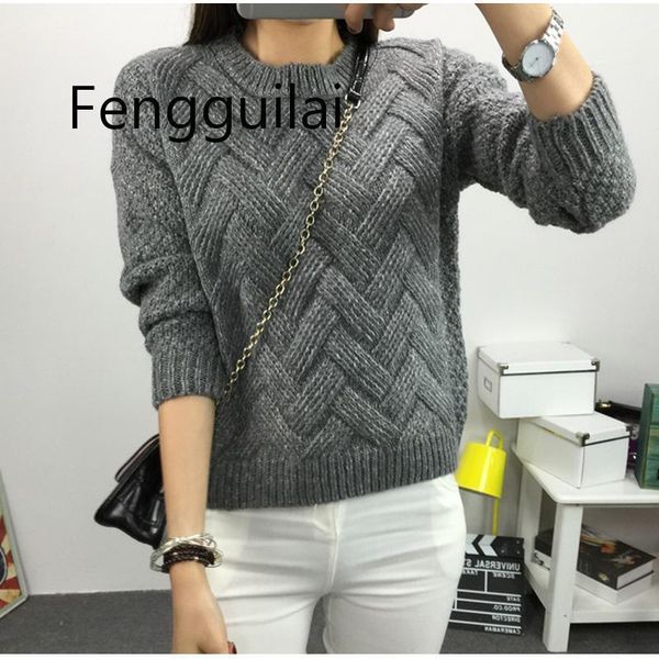 

winter o-neck women's sweater jersey woman mohair knitted twisted thick warm lady's pullover 2020 college jumper women pink gray1, White;black