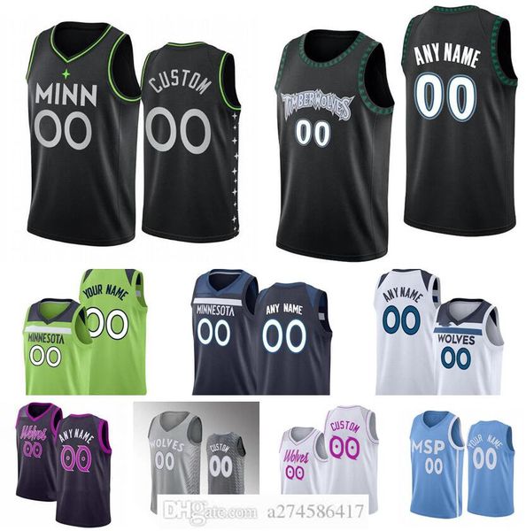 

custom men youth minnesotacity team 1 anthony edwards 32 towns 0 russell any name and number swingman city jersey, Black;red