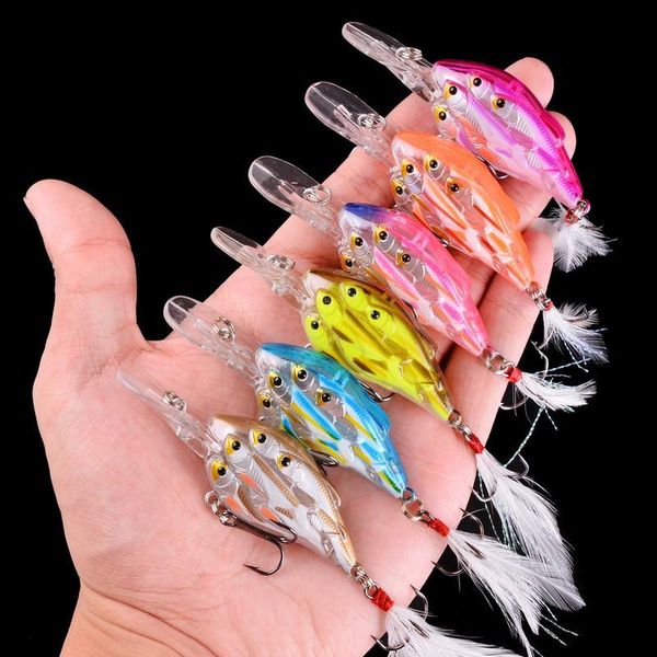 

1pcs trolling winter fishing group of fish bionic hard bait 7.8cm 9.4g artificial crank lure wobbler rotate fishing ge qyljia