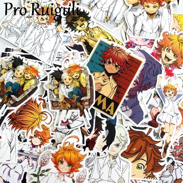 

48pcs the promised neverland scrapbooking stickers packs waterproof skateboard luggage guitar graffiti kids decals pasters gifts qylivk