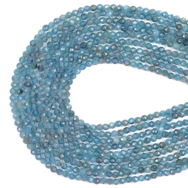 

wholesale natural faceted apatite stone round loose spacer beads for jewelry making 2/3/4mm diy bracelet necklace