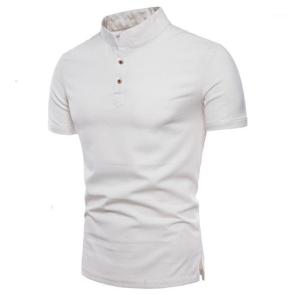 

men's short sleeve shirts short sleeve necklace unique breasted solid cotton men's shirts casual clothes -5xl1, White;black