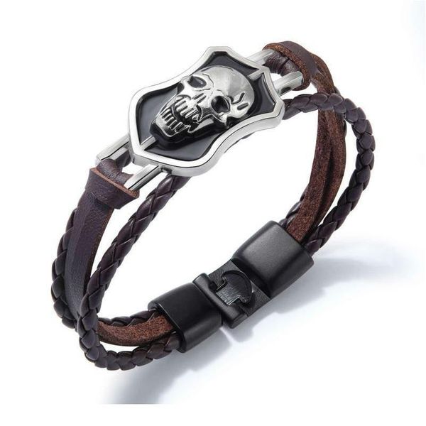 

opk men bracelets halloween knitted leather bracelet men's taro bracelet nightclub punk leather bracelet qyltae