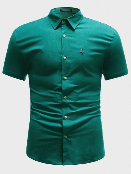 

men embroidery detail shirt r1td#, White;black