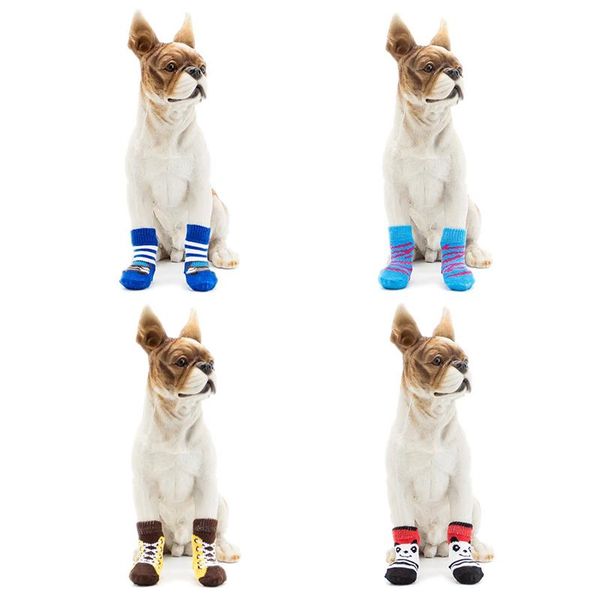 

dog apparel pet cat knitting socks soft comfortable warm antiskid cute claw pattern protective cover daily wear supplies