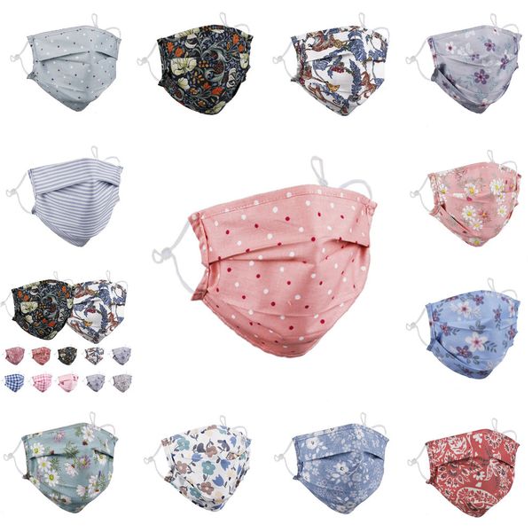 

designer dustproof smog pm2.5 fashion face mask protection boys girls cotton printed chrysanthemum facemask 7 ns31n
