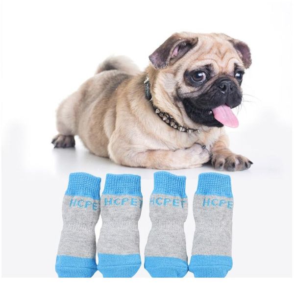 

4pcs antiskid puppy shoes soft knit pet dog shoes small dog prewalkers soft pet products supplies pet bbystq