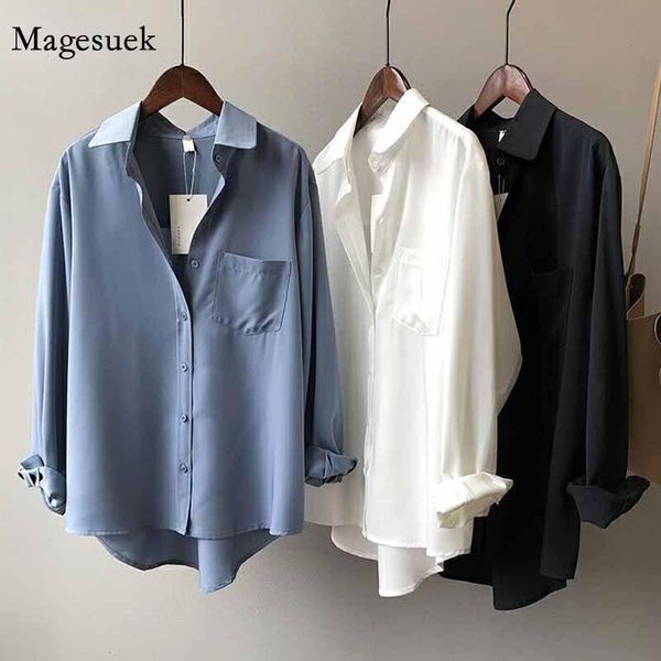 

elegant solid blusas all match vintage blouse women autumn long sleeve shirt women korean style loose casual white 11354