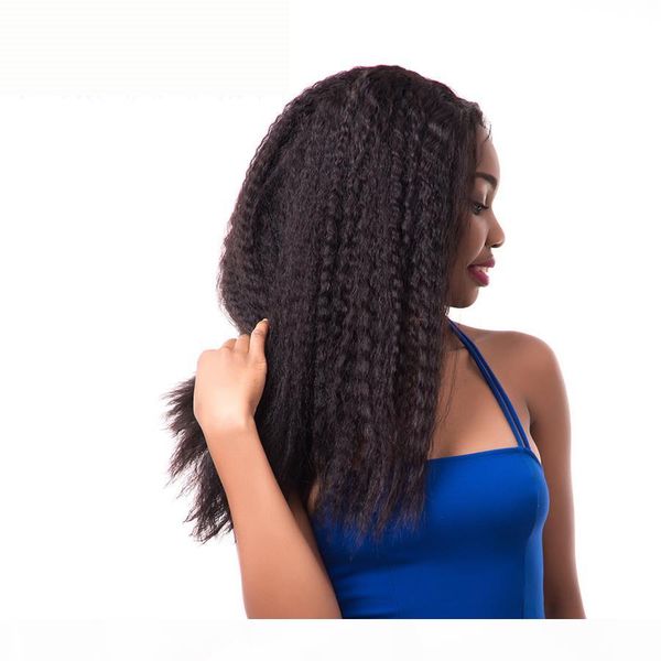 

viya mongolian 9a kinky straight bundles with 13*4 frontal medium brown remy hair can be bleached and can be colored, Black;brown