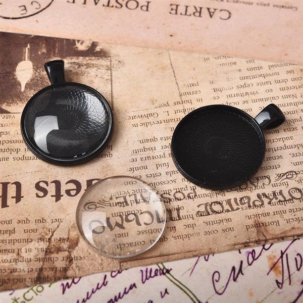 

10шт лот цинковый сплав подвесной подвесной лоток bezel настройки 25 мм круглый cabochon base plated для ювелирных изделий изготовления ручн, Black