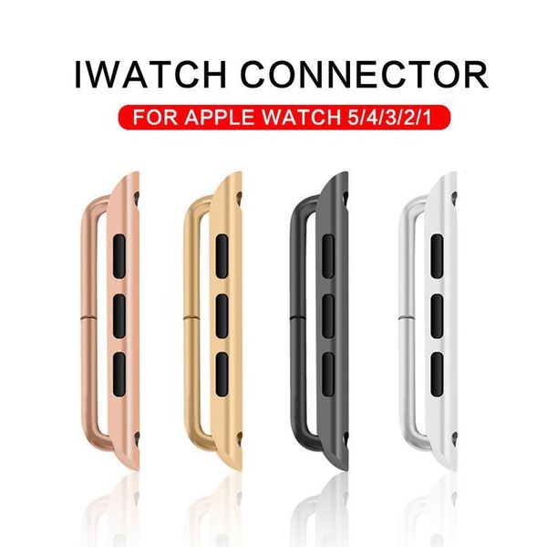 

adapter connector for watch band series 5 4 3 2 1iwatch strap 42mm 38mm 44mm 40mm stainless steel clasp adaptor c qylvpg, Black;brown