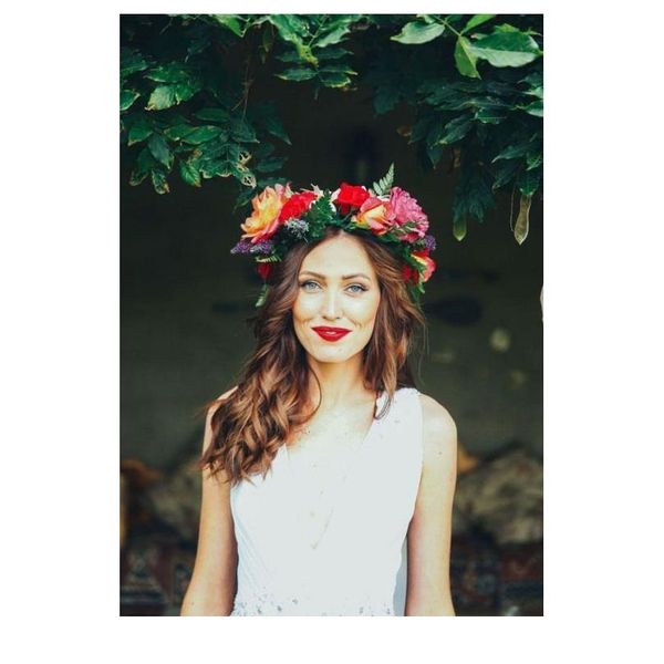 

haimeikang bridal headwear for women feather flower wreath headband big floral hair band wedding party crown hair acc qyltbd