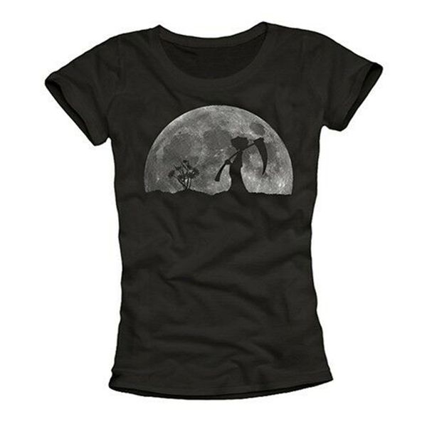 

dark gothic womens t shirt with dead mooon print design - emo girl tee black new trends tee shirt sport hooded sweatshirt hoodie