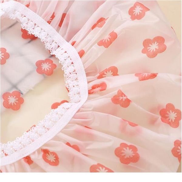 

4 pcs waterproof bath hat double layer shower hair cover women supplies shower cap bathroom acc qylrsd