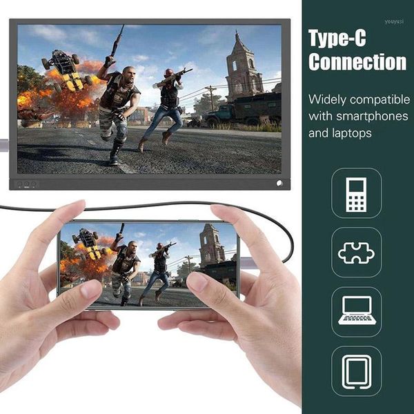 

new 15.6 inch thin portable lcd hd monitor with speakers usb type c for lapphone xbox switch ps4 portable gaming monitor1