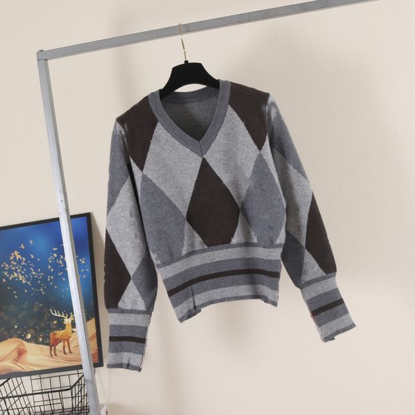 

2021 warm sweaters and pullovers autumn bottoming shirt sweater round prismatic letters women's bottoming shirt long sleeve short s-l, White;black