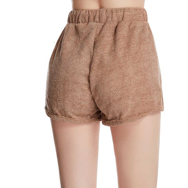 

brown women's 2020 explosion models ladies tied bandwidth loose folding design casual shorts, White;black