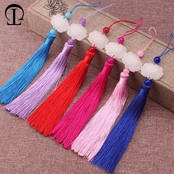 

12pcs lot white lotus pendant tassel silk fringe bangs flower tassel trim key 11 colors for curtains home decoration accessories h wmtzbt