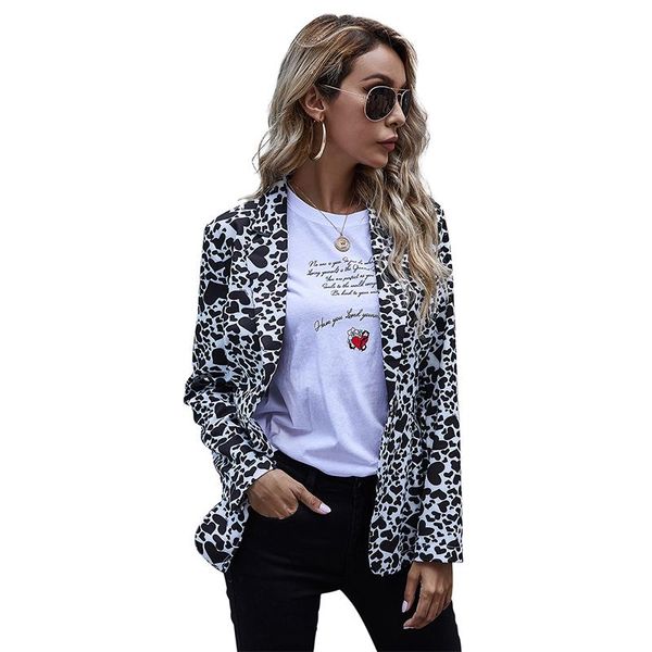 

slim women's jacket love printing casual fashion jacket women single-breasted 2021 autumn wintersuit coat women, s-xl, Black;brown