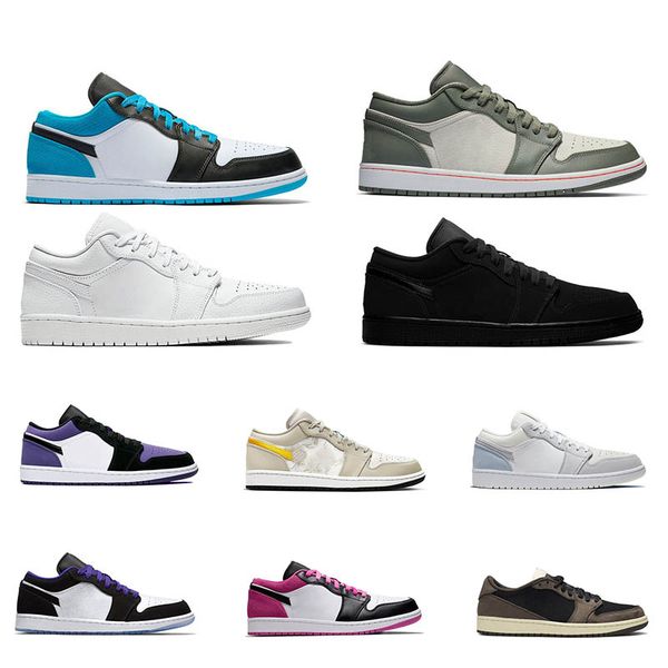 

low 1 1s men women basketball shoes unc triple white black bordeaux chicago spruce aura shadow gold toe laser blue sports sneakers