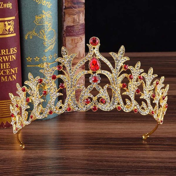 

fashion gold alloy rhinestone seaweed leaf crystal bride crown and tiara noiva diadem wedding bridal hair accessories jewelry bh, Golden;silver
