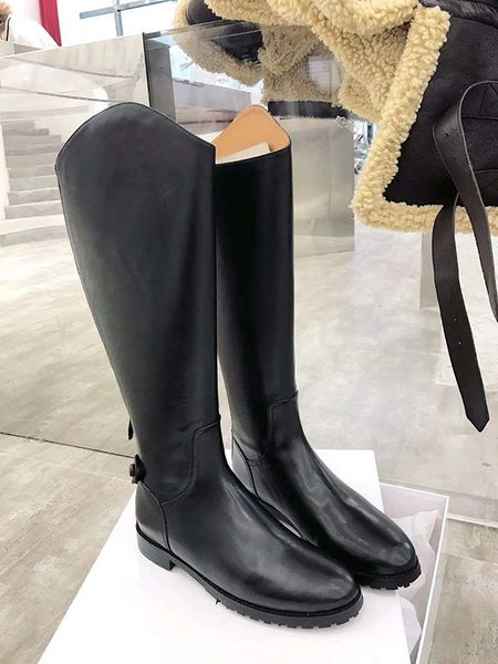 

2020 snow winter leather women boot italy design d kneel half boots ankle boots fashion boots for women, Black