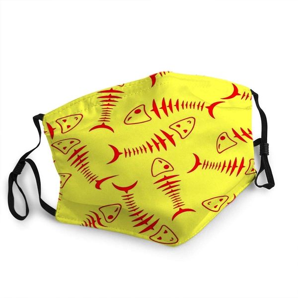 

reusable face shield mouth mask skeleton fish