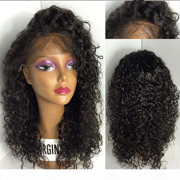 

300% density glueless lace human hair wigs heavy density 24" lace front wig with baby hair and bleach knots for black women, Black;brown