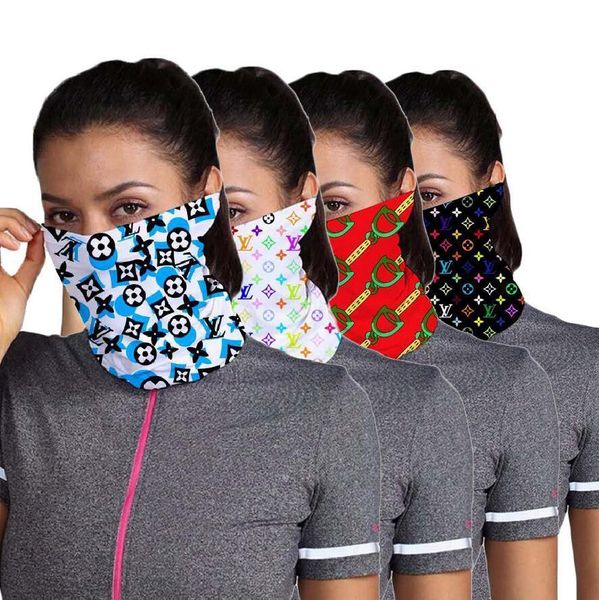 

style mixed designer letters printing half face masks outdoor cycling bandanas scarf headband sports scarves washable protective face mask