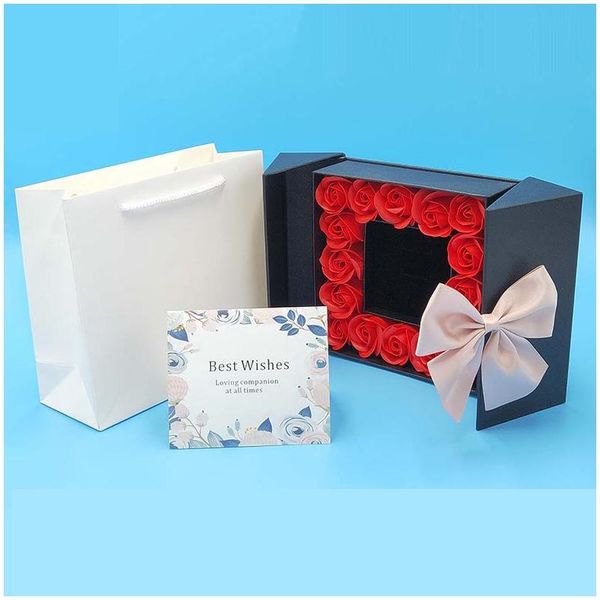 

rose space jewelry gift box saop flower artificial flower box for christmas gift wedding girlfriend mother gifts