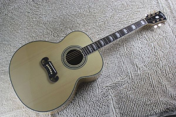 

wholesale & retail custom shop new arrival dot spruce beige acoustic guitar