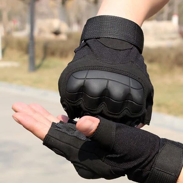 

tactical military половина пальцев перчатки мужчины hard knuckle открытый туризм airsoft пейнтбол охота army combat перчатки без пальцев bby, Black