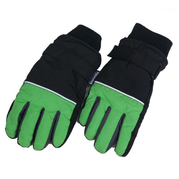 

hair accessories kids ski gloves winter warm waterproof windproof children outdoor mittens p31b1, Slivery;white