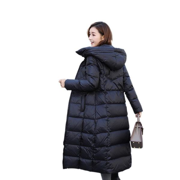 

2021 warm winter jacket women hooded thicken long parkas outwear bread loose style warm winter coat women plus size, Black